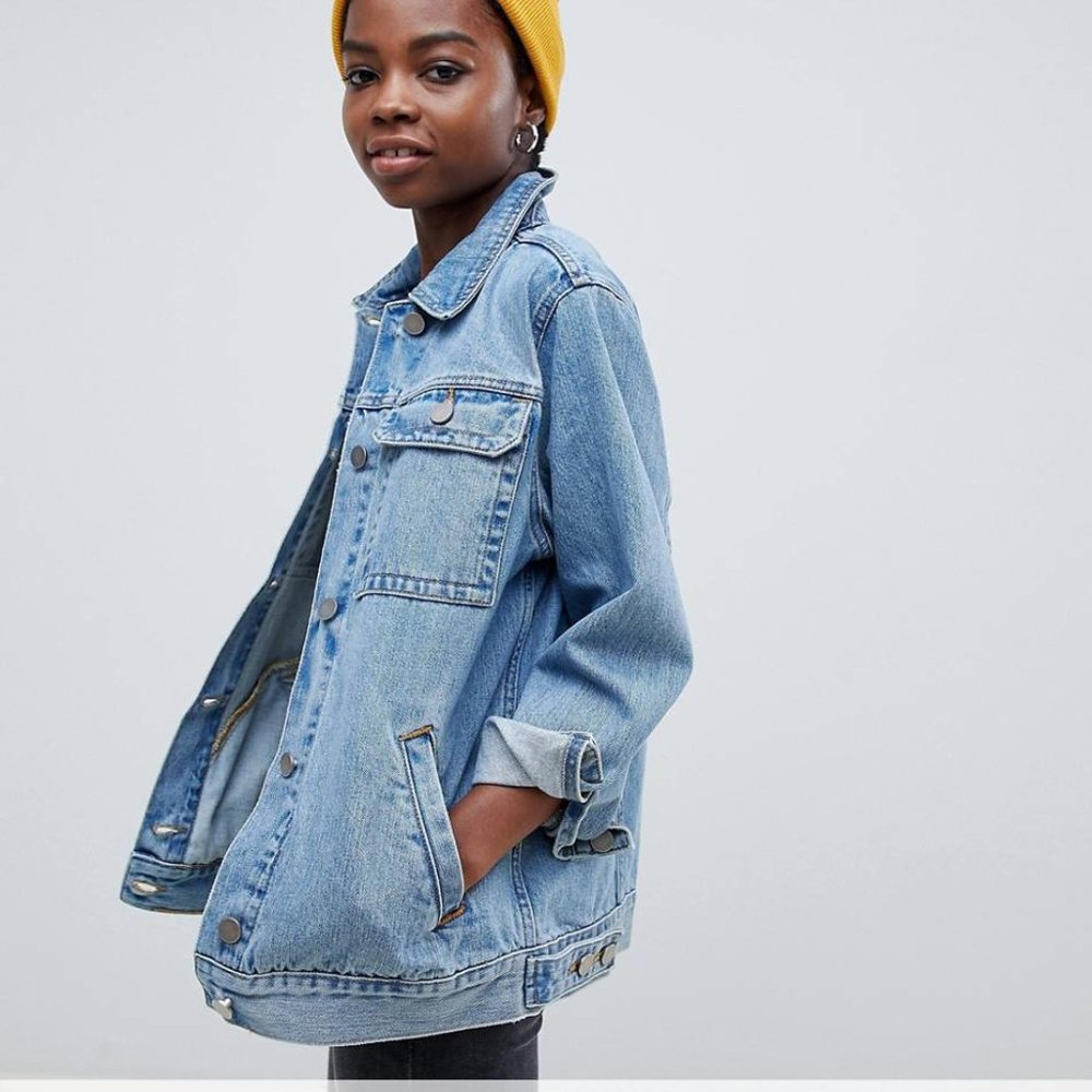ASOS DESIGN Petite denim girlfriend jacket
